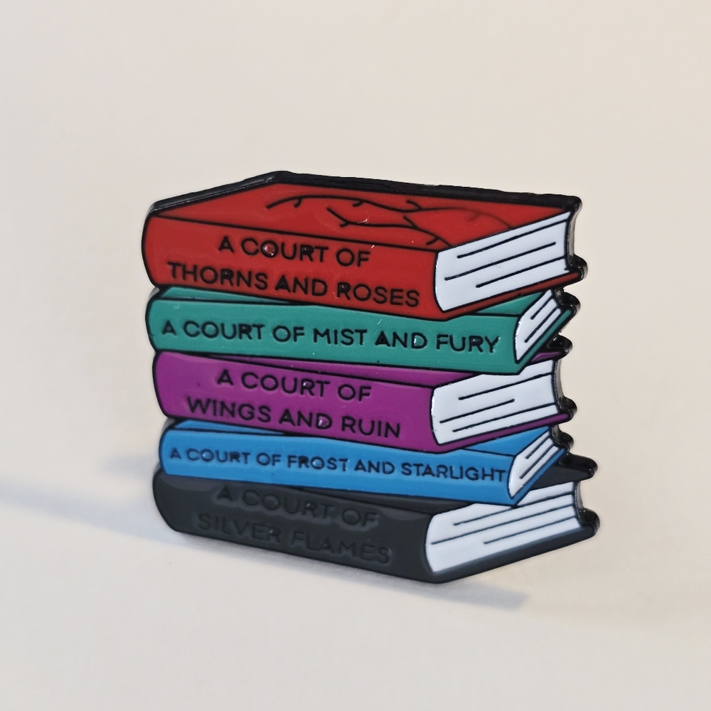 Sarah J Maas Book Stack Enamel Pin